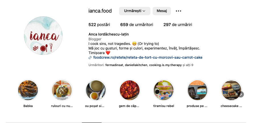 Ianca.food - bloguri culinare - FoodCew